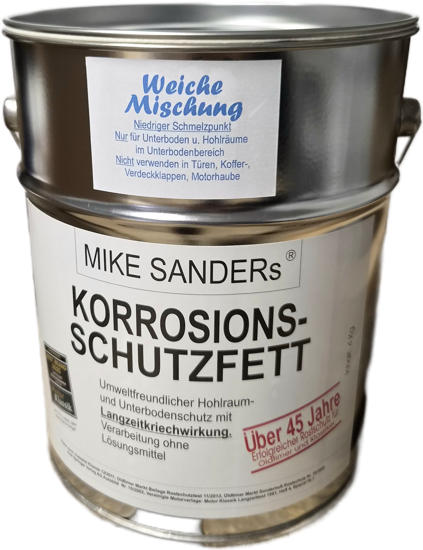 MIKE SANDERs KORROSIONSSCHUTZFETT „weiche Mischung“ 4kg – Dose